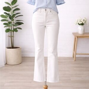 Anthropologie Cream Flare Jeans